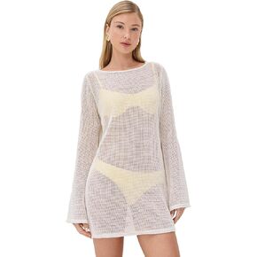 LE BOP Women's Biarritz Long Sleeve Mini Coverup