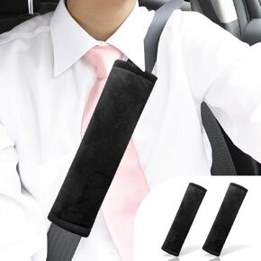 2PCS Car Seat Belt Cover, Soft Fluff Car Harness Pad Protect Your Neck, Comfortable Auto Seat Strap Cushion, Universal Car Shoulder Strap Accessories for Most Cars and Backpack (Yellow)