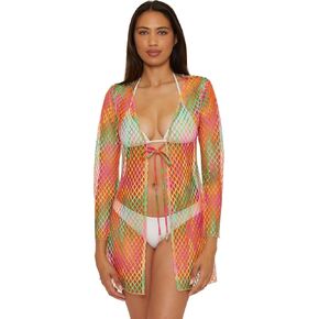 BECCA Women's Mirage Fishnet Tunic, Casual, Beach Cover Ups