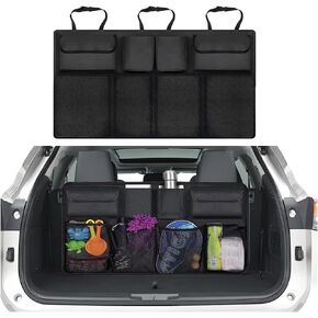 Mandark Car Trunk Organizer, Space Saving Vehicle Backseat Hanging with 8 Large Pockets, Automotive Interior Cargo Organization Storage Bag Accessories, Universal for SUV, Truck, Van