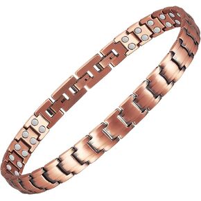 Pure Copper Anklet, Women Copper Magnetic Anklet, 9.52 IN Copper Ankle Bracelet with 3500 Gauss Magnet, Pure Copper with Magnets for Feet & Ankles