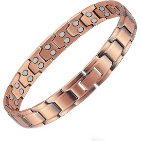 Pure Copper Anklet, Men Copper Magnetic Anklet, 9.84 in Copper Ankle Bracelet with 3500 Gauss Magnet, Pure Copper with Magnets for Feet & Ankles
