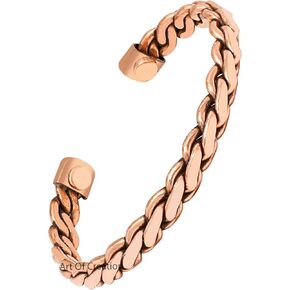 Art Of Creation Handmade Pure Copper Bracelet For Unisex Adjustable Bracelets | Cuff And Kada For Men and Women |