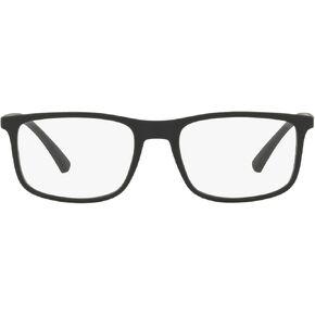 Emporio Armani Men's EA3135 Square Sunglasses, Rubber Black/Demo Lens, 55 mm