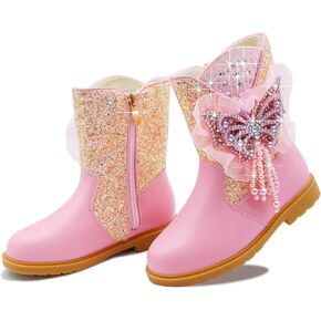 Girls Cowgirl Boots Little Kids Western Boots Mid Calf Toddler Riding Shoes Glitter Boots in Saudi Arabia