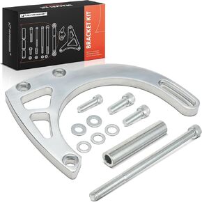 مجموعة قوس المولد المصقول المصقول A-Premium متوافق مع Chevy Small Block 283 302 305 327 350 400 محركات مع مضخة مياه طويلة