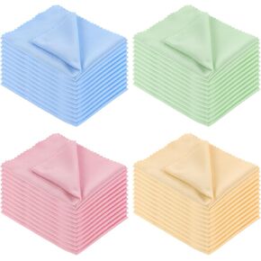 200 Pcs Microfiber Cleaning Cloths Glasses Cleaning Cloth, 7" x 6" Multicolor Glasses Cleaning Cloth for Eyeglasses, Camera Lens, Cell Phones, Laptops, LCD TV Screens and More