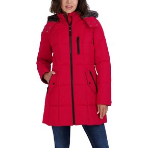 Nautica Women's Heavyweight Puffer Jacket with Faux Fur Lined Hood