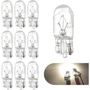 10 PCS T10 CAR 0.36 "× 1" 168 192 12V 5W هالوجين الكوارتز الكوارتز الخالي من الإضاءة الوهج ، مصباح مؤشر درجة حرارة عالية ، مصباح إضاءة 360 درجة للسيارات (أبيض)