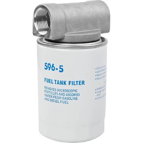 596-5 Fuel Tank Filter Kit with 3/4" NPT Top Cap Compatible with Fuel Pumps Transfer Tanks, 10 Micron Diesel Filter with Water-Block Canister