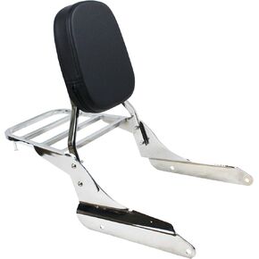 YHMOTO Passenger Backrest Sissy Bar with Luggage Rack Fit for Honda Shadow VT600 VLX600 1999-2008 (Chrome)