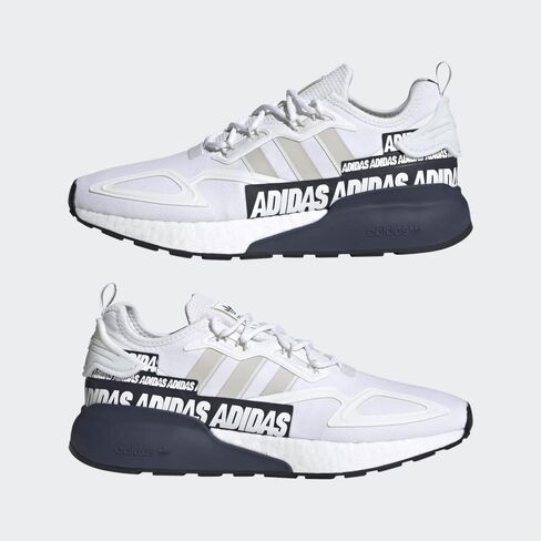 adidas mens ZX 2K Boost Casual Shoes, White-grey-collegiate Navy, 7 in Saudi Arabia