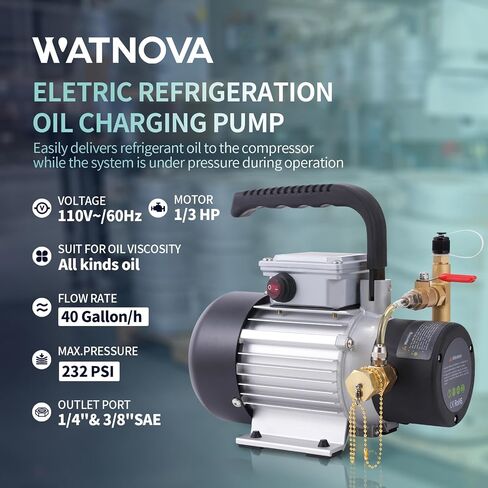 Portable Electric Refrigeration Oil Pump - Oil Pump HVAC Tool for Commercial Systems | Exceed The Efficiency of Hand Pump | Compact Design with High-Precision Gear Pump & Turbo Boost in Saudi Arabia