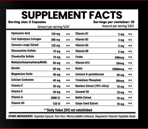 Hyaluronic Acid, Biotin, Collagen, Keratin, Cucurma, Vitamins 25,000 Beauty Complex, 60 Veggie Capsules, Hair Growth, Nail Join Bone Health Supplement in Saudi Arabia