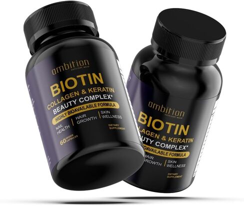 Hyaluronic Acid, Biotin, Collagen, Keratin, Cucurma, Vitamins 25,000 Beauty Complex, 60 Veggie Capsules, Hair Growth, Nail Join Bone Health Supplement in Saudi Arabia