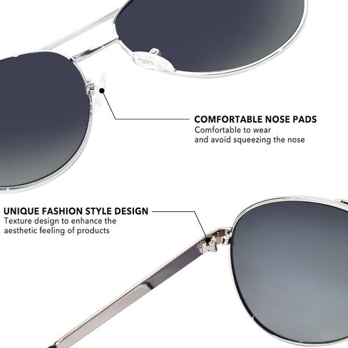 FONHCOO Retro Trendy Aviator Sunglasses for Women Classic Shades Double Bridge Sun Glasses UV400 Protection Lens in Saudi Arabia