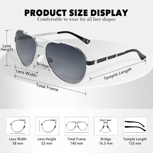 FONHCOO Retro Trendy Aviator Sunglasses for Women Classic Shades Double Bridge Sun Glasses UV400 Protection Lens in Saudi Arabia