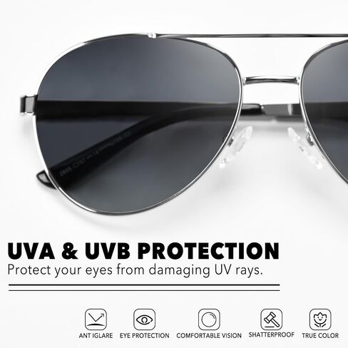 FONHCOO Retro Trendy Aviator Sunglasses for Women Classic Shades Double Bridge Sun Glasses UV400 Protection Lens in Saudi Arabia