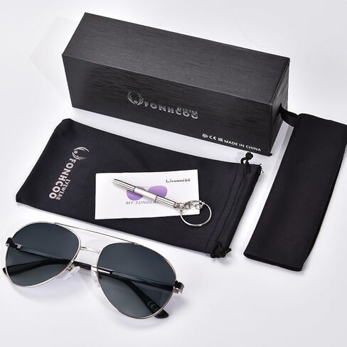 FONHCOO Retro Trendy Aviator Sunglasses for Women Classic Shades Double Bridge Sun Glasses UV400 Protection Lens in Saudi Arabia