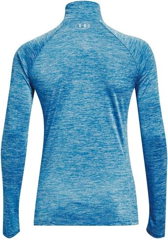 Under Armour Women's Standard Tech Twist ½ Zip Long Sleeve Pullover, (419) Capri/Fuse Teal/Metallic Silver, Small in Saudi Arabia