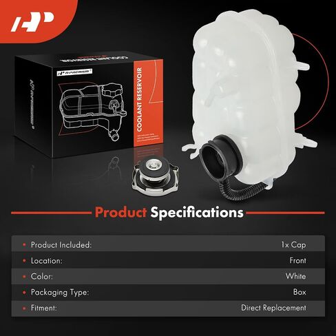 A-Premium Engine Coolant Overflow Recovery Reservoir Tank with Cap Compatible with Fiat 500 2012-2017, 1.4L SOHC Naturally Aspirated, AWD, Replaces# 55111314AC in Saudi Arabia