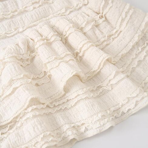 Women's Pleated Ruffle Mini Skirt Lace High Waist Layered Flared Flowy Tiered Short Skirt in Kuwait