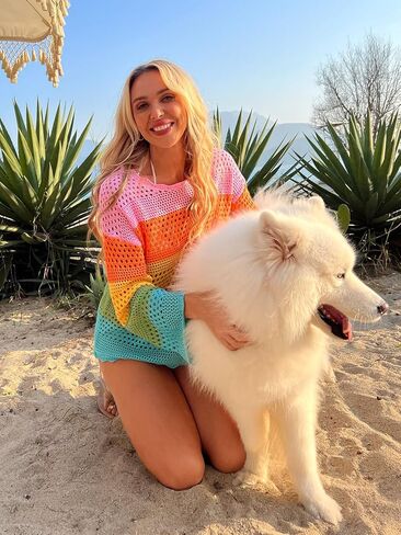 COSTER CORCHET CORCHET COVERUP 2025 Summer Hollow Out Beach Bikini Suit Suit Tost Up Tunic Top Facalts Tirts in Kuwait