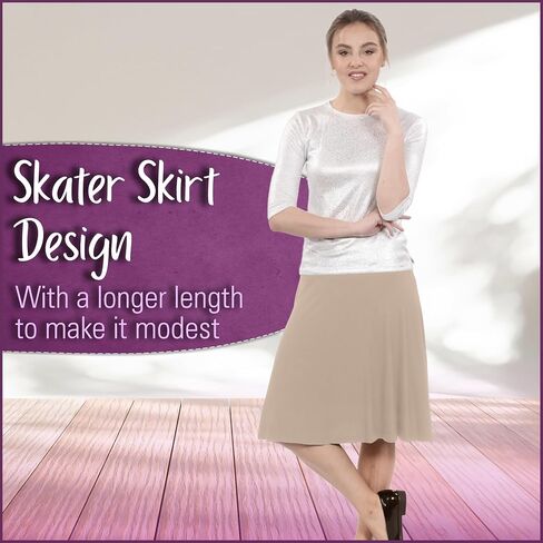 Kosher Casual Modest Kids Big Girl's Knee Length Full A-Line Skater Skirt in Saudi Arabia