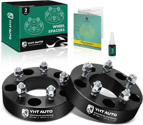 YHTAUTO 5x135 to 5x4.5 Wheel Adapters 1.5 inch Fit Ford, Lincoln Models, F-150 97-03, Expedition 97-02, Navigator 98-02, Blackwood 02, Wheel Spacers w/ M12x1.5 12.9 Studs, 87.1mm center bore 5Lug 2PCS in Saudi Arabia