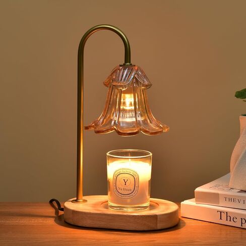 Candle Warmer Lamp with Timer Dimmable, Wax Melt Warmer Adjustable Height, Flower Warmer Lamp with 2 Bulbs for Jar Candles, House Warming New Home Decor, Gift for Mom Women (Blue) in Saudi Arabia
