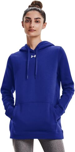 Under Armour Women's Hustle Fleece Hoodie , Team Kelly Green (305)/White , Medium in Saudi Arabia