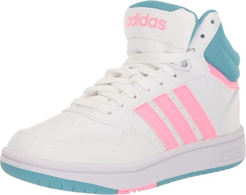 adidas Kids Hoops 3.0 Mid Basketball Shoe, White/Acid Red/Sky Rush, 7 US Unisex Toddler in Saudi Arabia