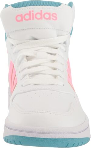 adidas Kids Hoops 3.0 Mid Basketball Shoe, White/Acid Red/Sky Rush, 7 US Unisex Toddler in Saudi Arabia