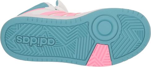 adidas Kids Hoops 3.0 Mid Basketball Shoe, White/Acid Red/Sky Rush, 7 US Unisex Toddler in Saudi Arabia