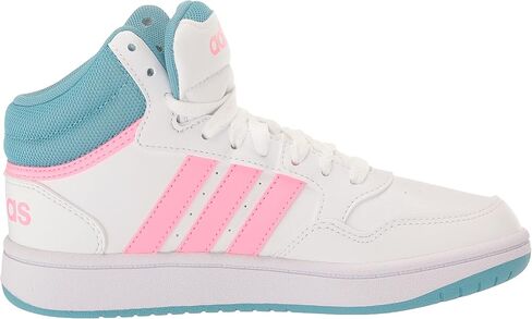 adidas Kids Hoops 3.0 Mid Basketball Shoe, White/Acid Red/Sky Rush, 7 US Unisex Toddler in Saudi Arabia