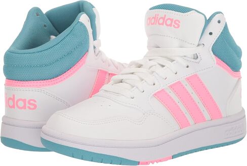 adidas Kids Hoops 3.0 Mid Basketball Shoe, White/Acid Red/Sky Rush, 7 US Unisex Toddler in Saudi Arabia