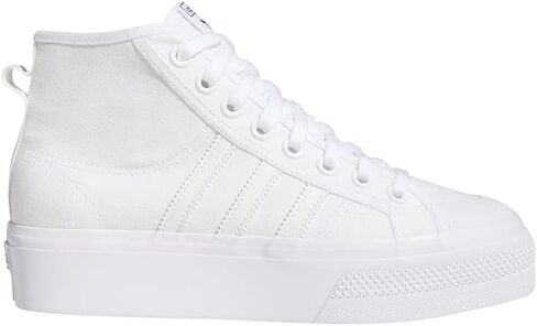 adidas Originals womens Nizza Platform Mid Sneaker, White/White/White, 8.5 US in Kuwait