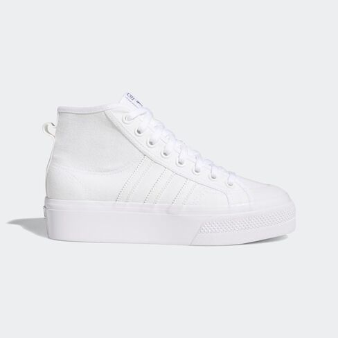 adidas Originals womens Nizza Platform Mid Sneaker, White/White/White, 8.5 US in Kuwait