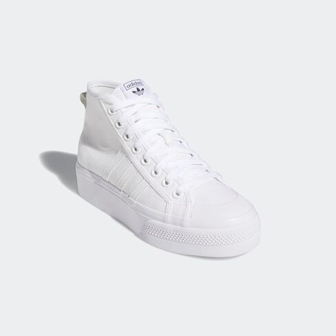 adidas Originals womens Nizza Platform Mid Sneaker, White/White/White, 8.5 US in Kuwait