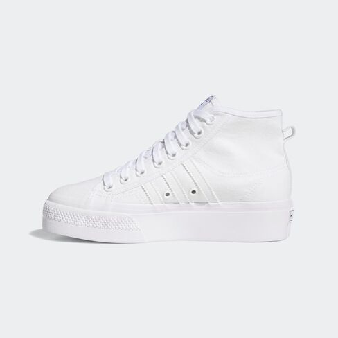 adidas Originals womens Nizza Platform Mid Sneaker, White/White/White, 8.5 US in Kuwait