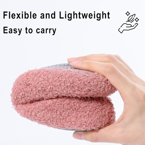 shevalues ​​women house memory foam slippers teddy fleece bedroom soil with with soft rubber sole in Kuwait