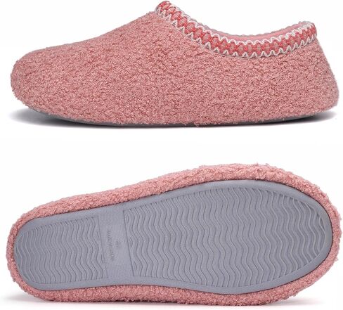 shevalues ​​women house memory foam slippers teddy fleece bedroom soil with with soft rubber sole in Kuwait