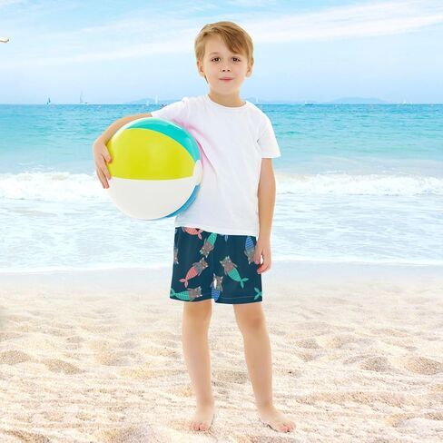 CaTaKu Boys Swim Trunks with Compression Liner Kids Swim Shorts Quick Dry Toddler Bathing Suit for Boys 4-13 Years in Kuwait