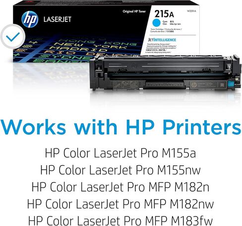 Original HP 215A Cyan Toner Cartridge | Works with HP Color LaserJet Pro M155, HP Color LaserJet Pro MFP M182, M183 Series | W2311A in Saudi Arabia