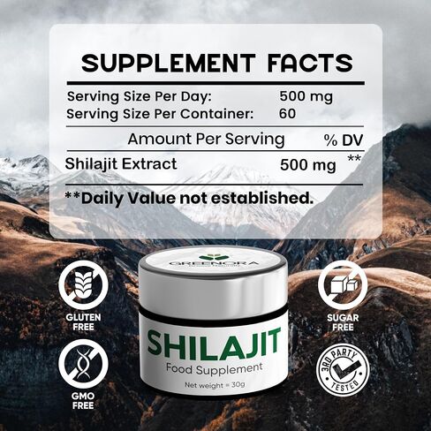 راتنج الهيمالايا شيلاجيت 30G للرجال والنساء ، مكملات طبيعية عضوية مع 85+ معادن تتبع ، مشروب الطاقة ، Himalayan Shilajit 800mg - US Lab اختبار in Saudi Arabia