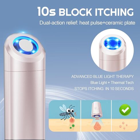 Insect Sting & Bite Relief,Rechargeable Bug Bite Itch Relief for Mosquito Bites,Chemical-Free Insect Bite Healer with Heat Technology,Fast Swelling/Itch Relief, Portable Summer Outdoor Gadget - Pink in Saudi Arabia