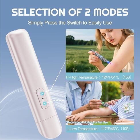 Insect Sting & Bite Relief,Rechargeable Bug Bite Itch Relief for Mosquito Bites,Chemical-Free Insect Bite Healer with Heat Technology,Fast Swelling/Itch Relief, Portable Summer Outdoor Gadget - Pink in Saudi Arabia