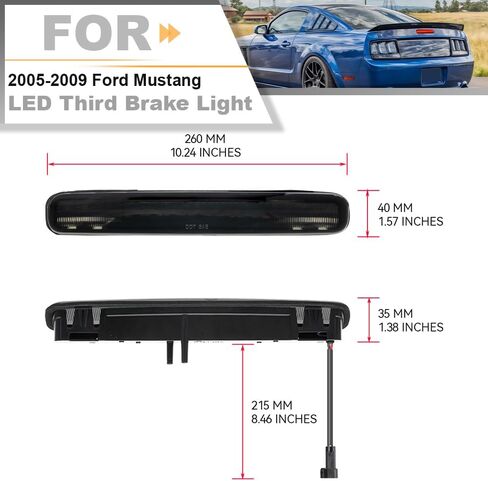 NSAUTOLIGHTING LED ضوء الفرامل الثالث لعام 2005 2006 2007 2009 لعن موستانج الخلفية عالية الجبل LED CEND in Kuwait