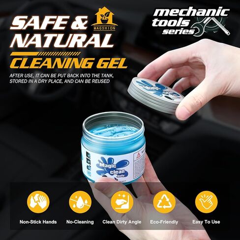 Magshion Car Cleaning Gel Dust Cleaning Gel for Car Vent, Auto Detailing Tools Home Office Detailing Jelly Keyboard Cleaner for Dust and Debris Removal (Blue) in Saudi Arabia