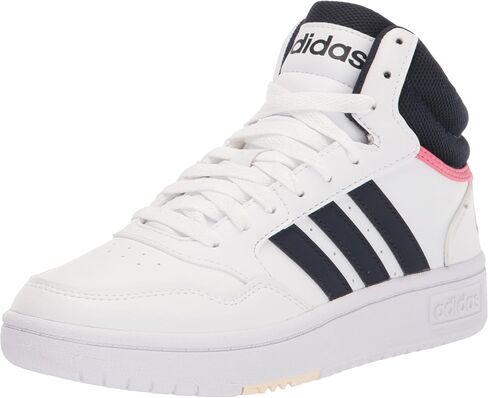 adidas Women's Hoops 3.0 Mid Basketball Shoe, White/Turbo/Gum, 5 in Saudi Arabia